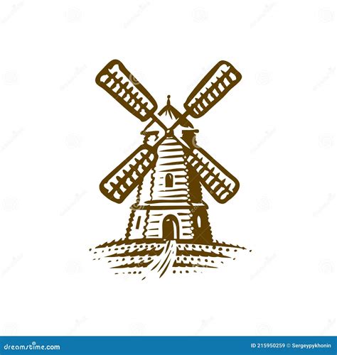 Illustrazione stilizzata di un mulino a vento, simbolo del marchio Mulino Bianco.