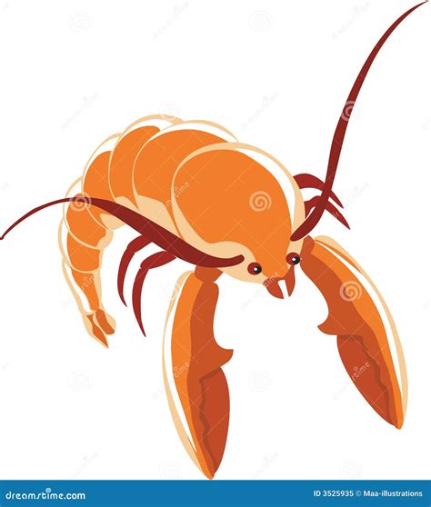 Illustrazione di un gambero con la testa leggermente staccata dalla coda