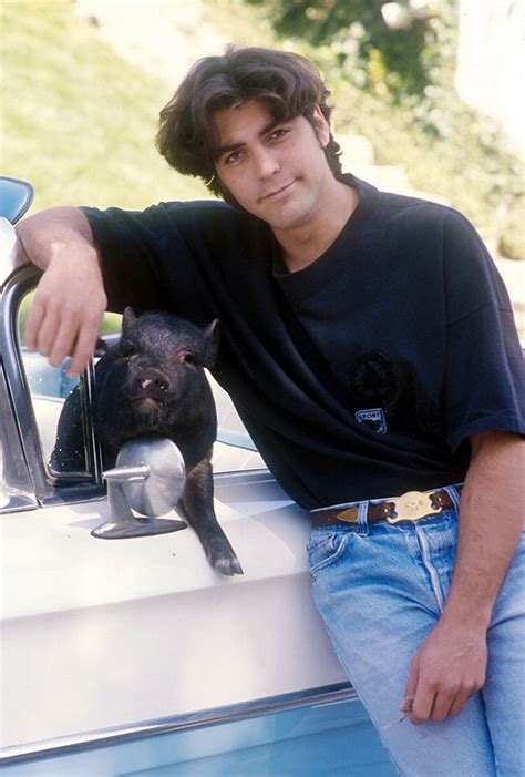 George Clooney con il suo maiale Max