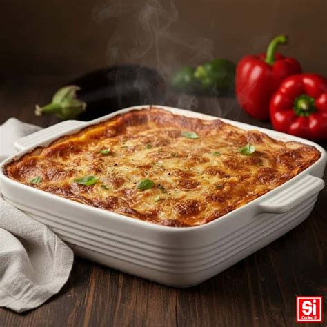 Lasagne di melanzane appena sfornate e dorate