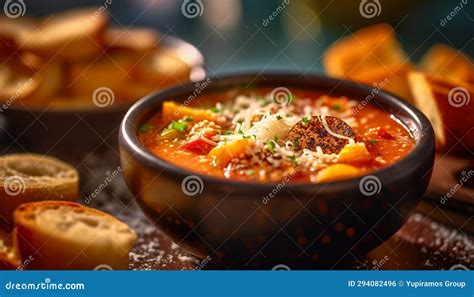 Immagine invitante di una ciotola di zuppa di carote cremosa, guarnita con erbe fresche.