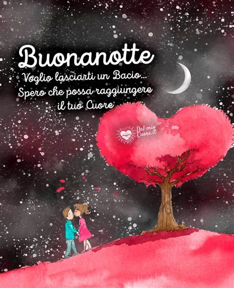 coppia romantica che si scambia un messaggio di buonanotte