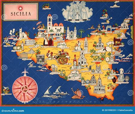 Illustrazione storica o mappa della Sicilia con focus sulle zone di origine dei cannoli