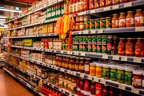 interni del negozio con scaffali pieni di prodotti sfusi e confezionati