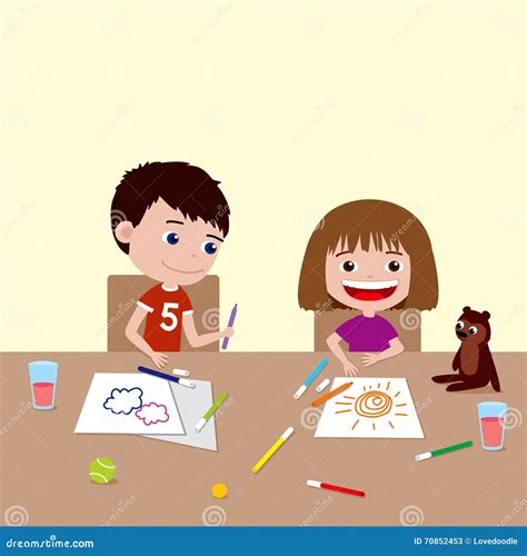 Illustrazione di bambini e adulti che disegnano con pastelli Giotto