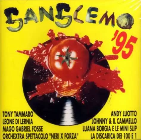 Logo del Festival di Sanscemo con un pomodoro spiaccicato