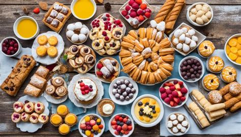 Carrello di dolci e salati da un panificio notturno