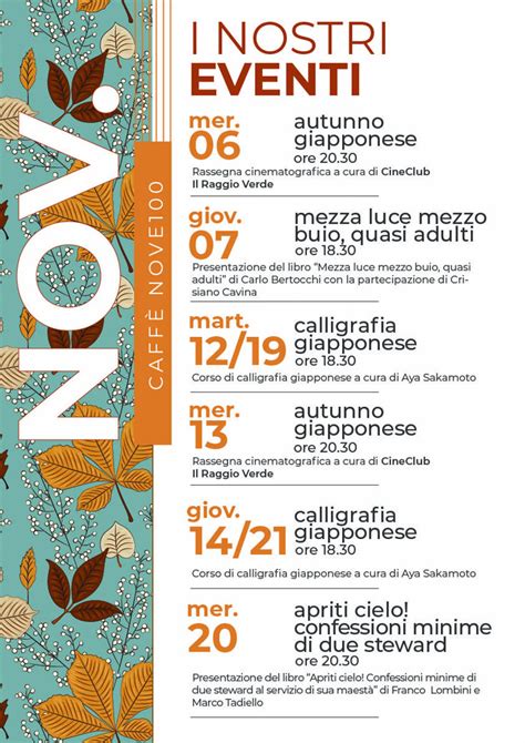 Locandina dell'evento con le date e il logo dell'associazione
