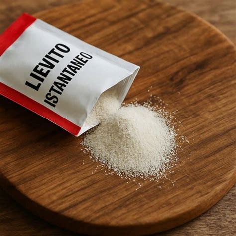 Schema che illustra la reazione chimica del lievito istantaneo e le sue componenti.