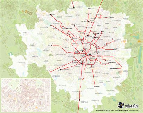 Mappa delle linee di trasporto pubblico che servono Gessate e Piazza Aturia