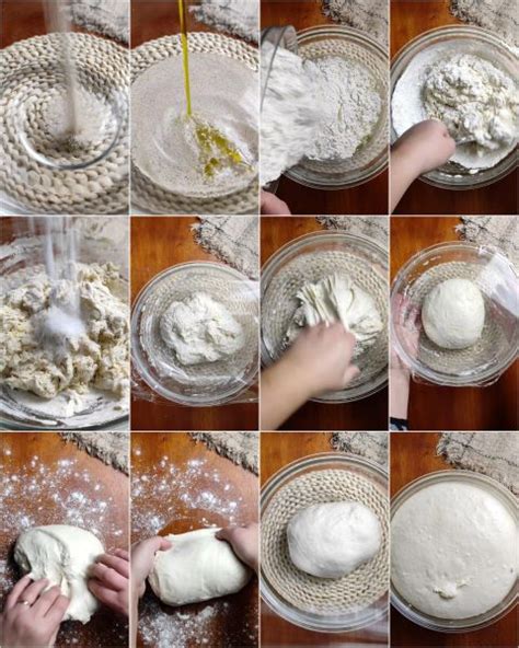 Schema con le diverse fasi delle pieghe dell'impasto della focaccia