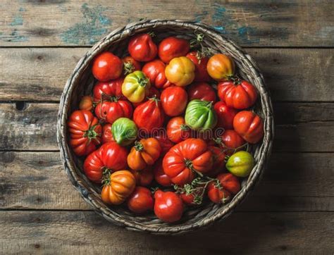 Immagine di pomodori freschi maturi su un cesto di vimini