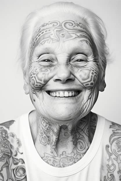 Ritratto di Vali Myers con tatuaggi