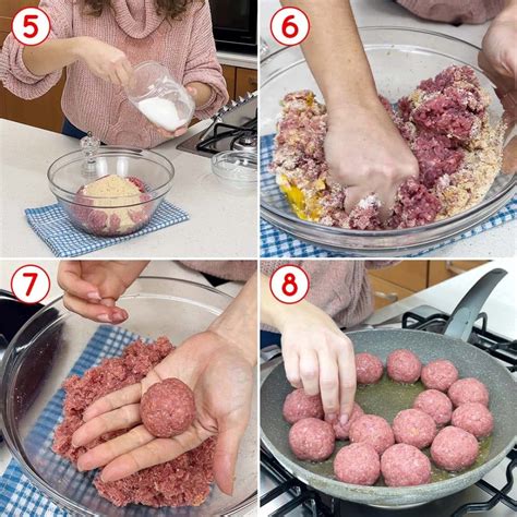 Formazione delle polpette con impasto morbido