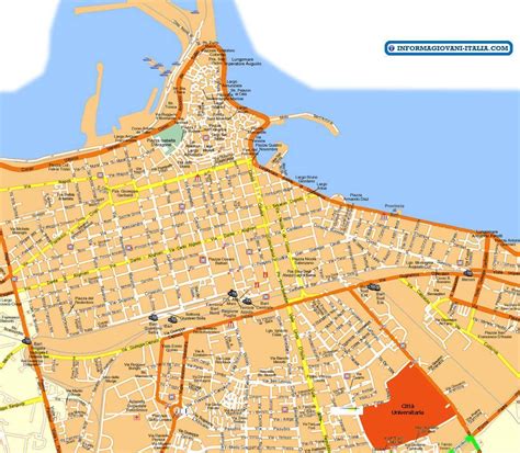 Mappa di Bari con indicazione dei principali punti vendita di patatine fritte e dei fornitori