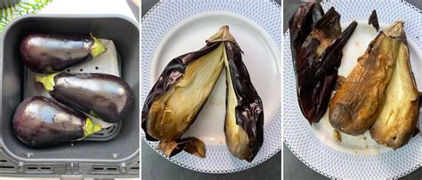 Due metodi di cottura delle melanzane mostrati fianco a fianco: una melanzana fritta dorata e una melanzana cotta al vapore.