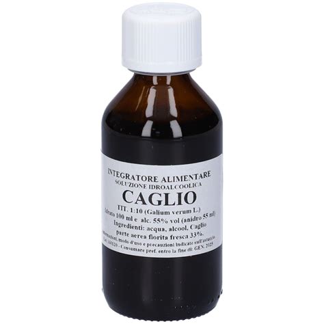 flacone di caglio liquido animale con etichetta